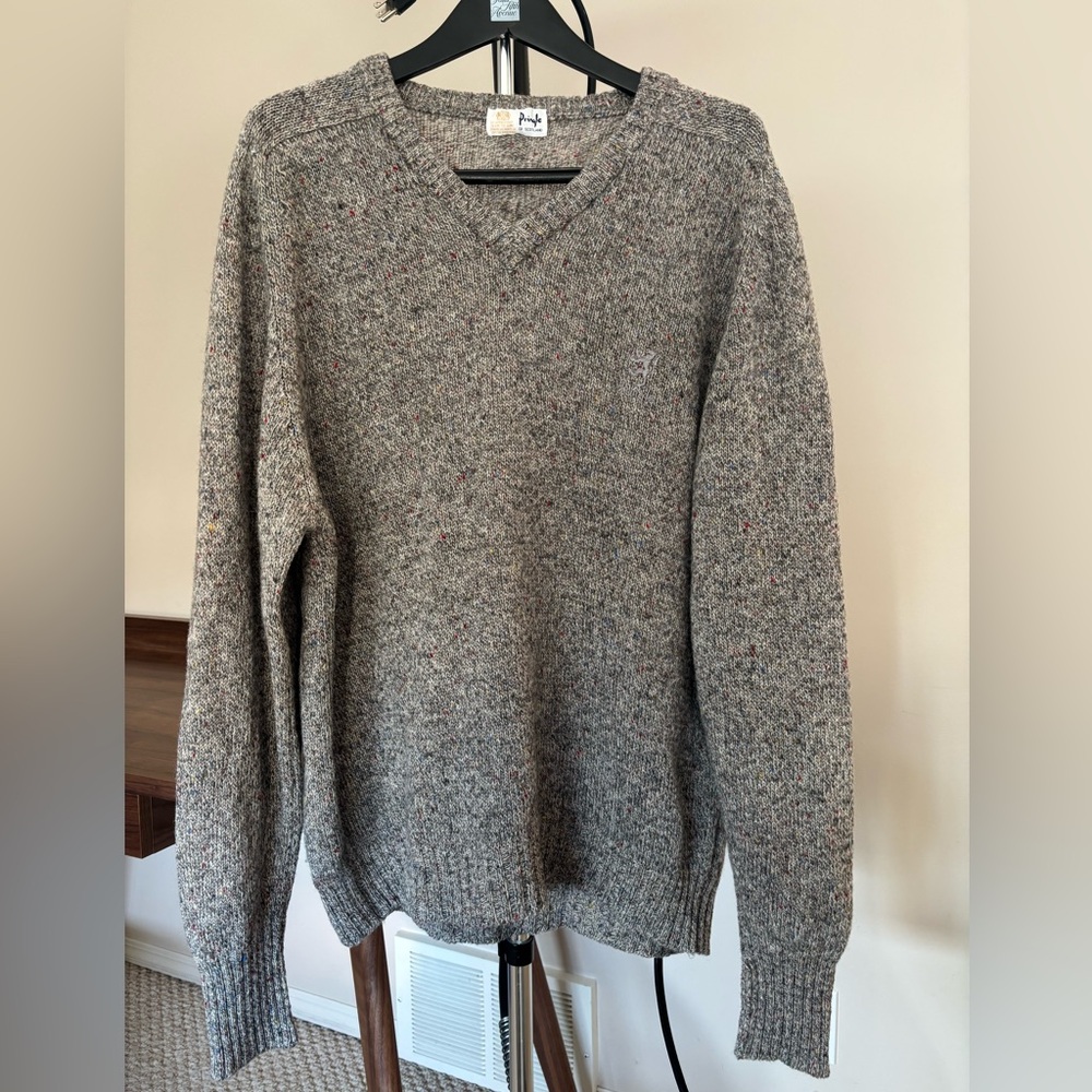 Pringle Confetti Wool Mixed Grey Sweater — XL